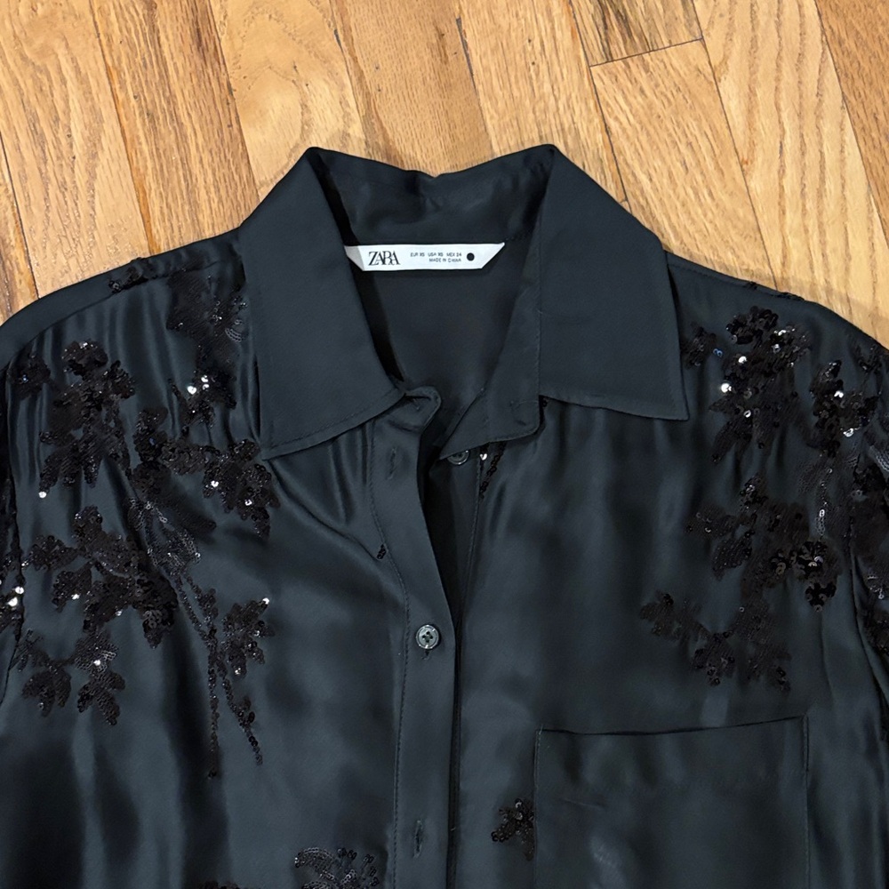 Zara Sequined Button Down Shirt - image 3